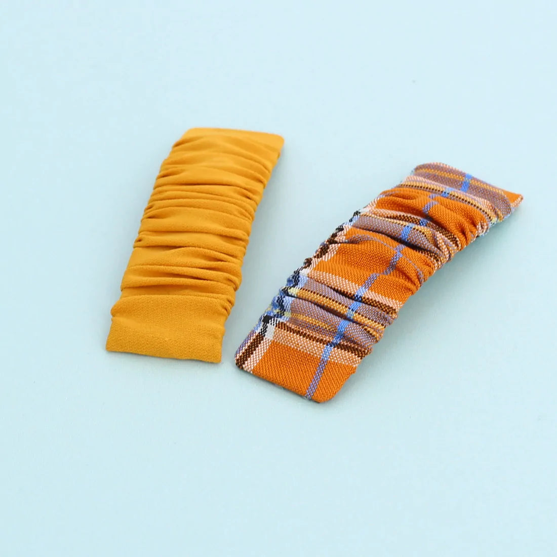 Mustard and Orange Gingham Hairband and Hairclip Set