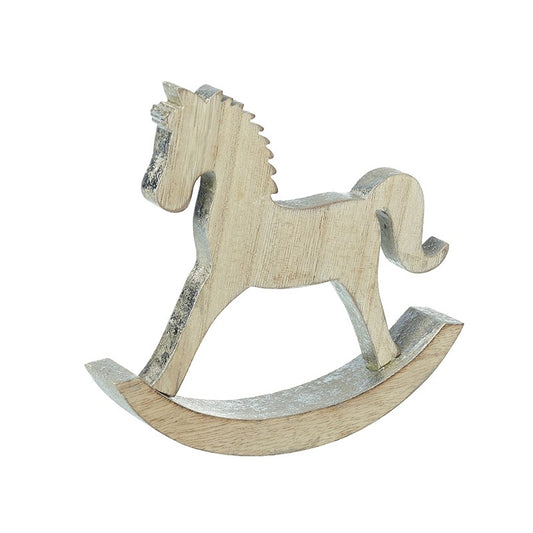 Wooden Rocking Horse With Silver Edge - The Tulip Tree Chiddingstone