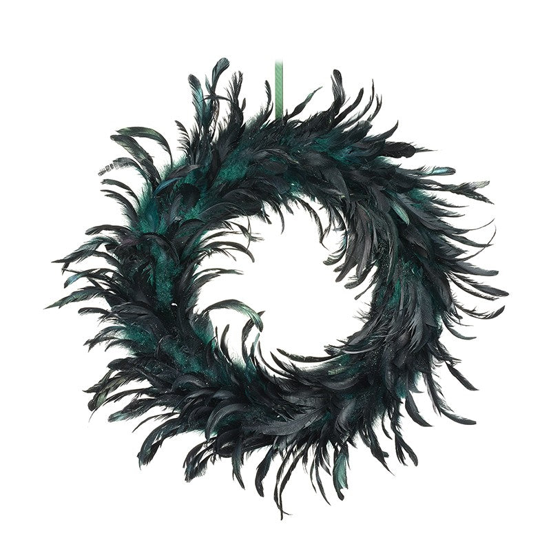 Dark Green Feather Wreath - The Tulip Tree Chiddingstone