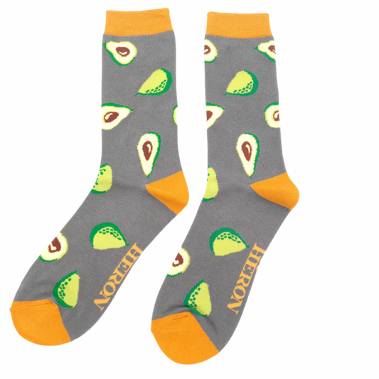Mr Heron Avocados Socks Grey